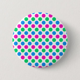 Polysexual Pride Flagga Färg Polkadots Knapp