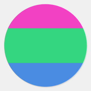 Polysexual Pride Flagga Runt Klistermärke