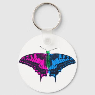 Polysexual Pride Flagga Swallowtail Butterfly Nyckelring