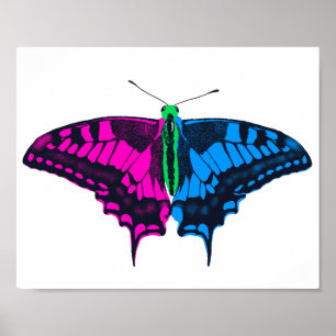 Polysexual Pride Flagga Swallowtail Butterfly Poster