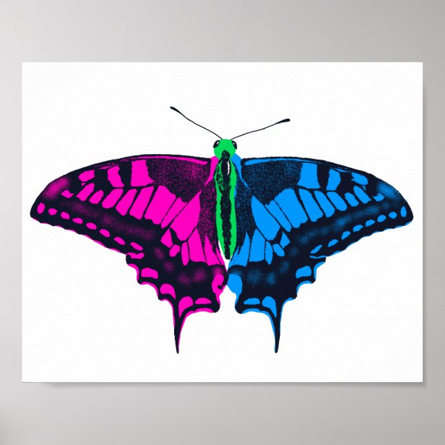 Polysexual Pride Flagga Swallowtail Butterfly Poster (Framsidan)