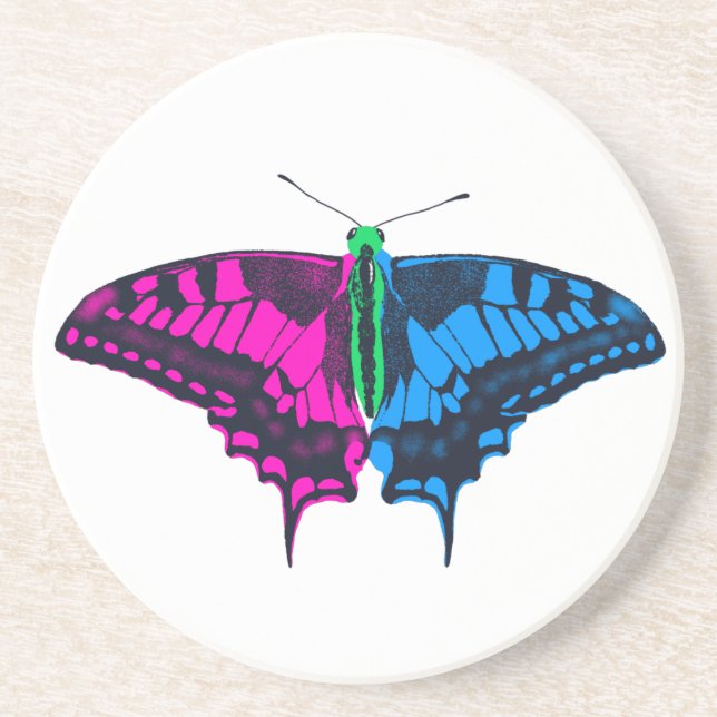 Polysexual Pride Flagga Swallowtail Butterfly Underlägg (Framsidan)