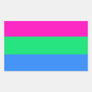 Polysexual prideflagga rektangulärt klistermärke