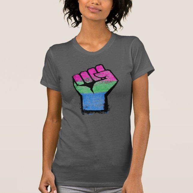 Polysexuell stolthet näve t shirt (Framsida)