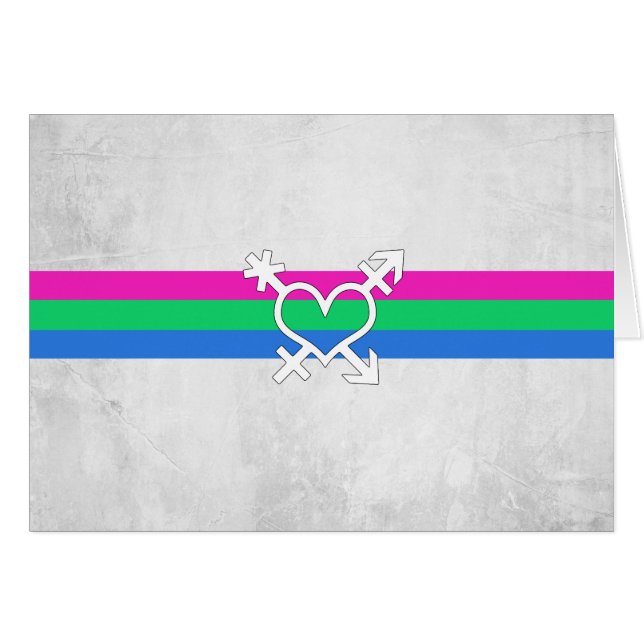 Polysexuell stolthetsflagga hälsningskort (Framsidan Horizontal)