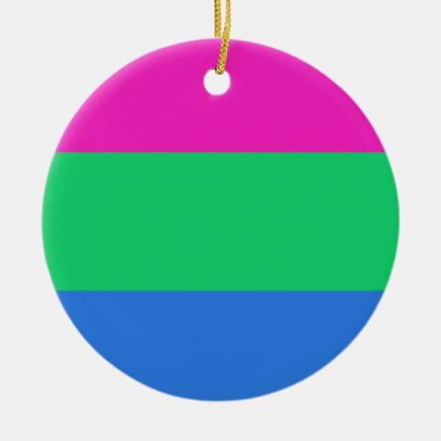 Polysexuell stolthetsflagga julgransprydnad keramik (Framsidan)