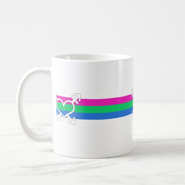Polysexuell stolthetsflagga kaffemugg (Vänster)