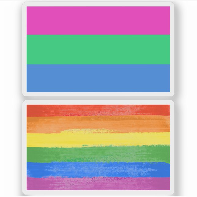 Polysexuell stolthetsflagga klistermärken (Framsida)