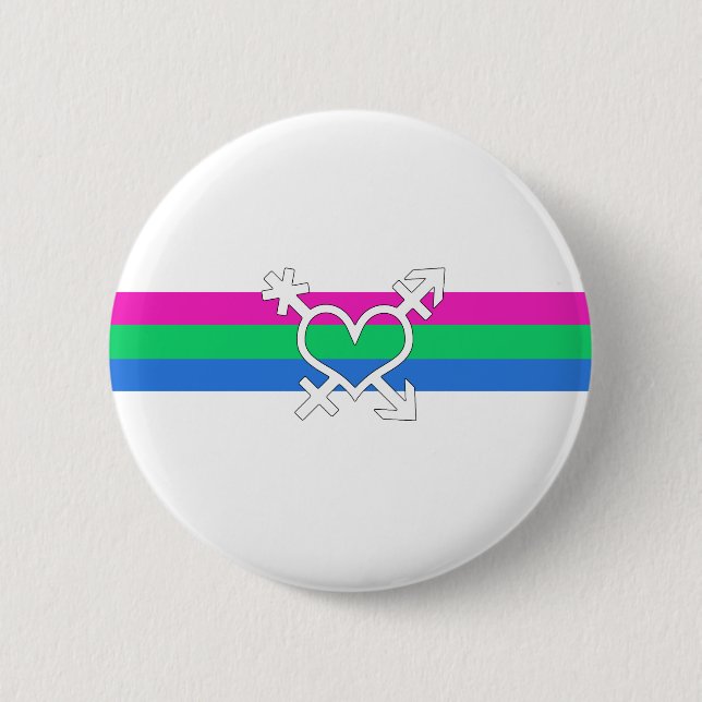 Polysexuell stolthetsflagga knapp (Framsida)