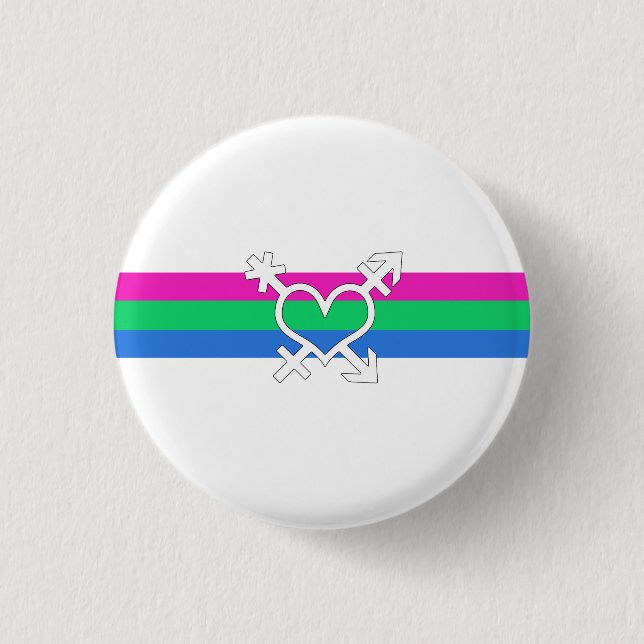 Polysexuell stolthetsflagga knapp (Framsida)