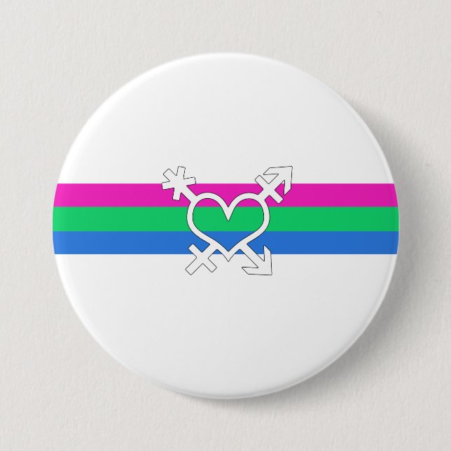 Polysexuell stolthetsflagga knapp (Framsida)