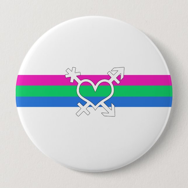 Polysexuell stolthetsflagga knapp (Framsida)