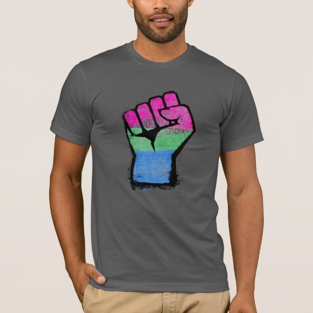 Polysexuell stolthetsnäve t shirt (Framsida)