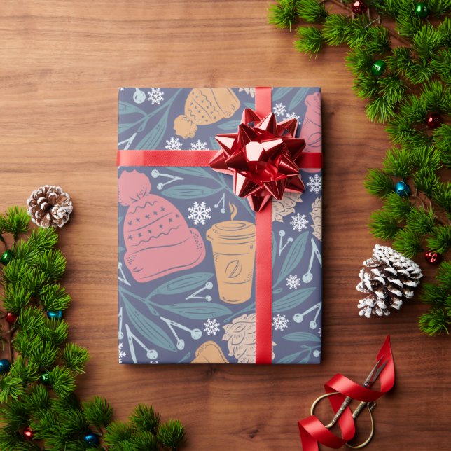 Pom Beanie Coffee Helgdag jul Presentpapper (Julgåva)