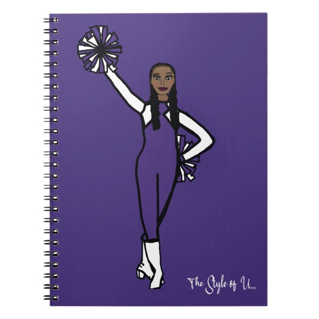 Pom Dancer Lila White Accent P Anteckningsbok (Framsidan)