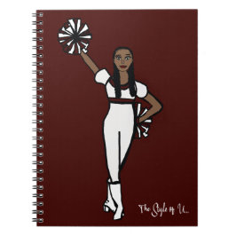 Pom Dancer White Burgundy-dekoration P Anteckningsbok