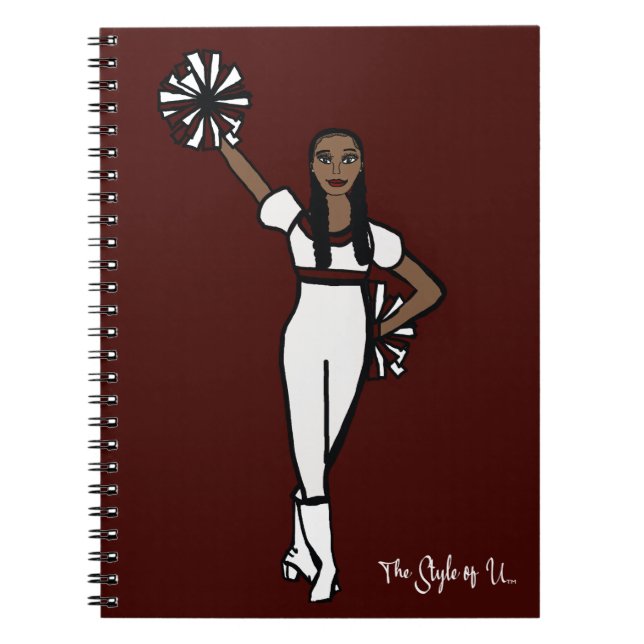Pom Dancer White Burgundy-dekoration P Anteckningsbok (Framsidan)