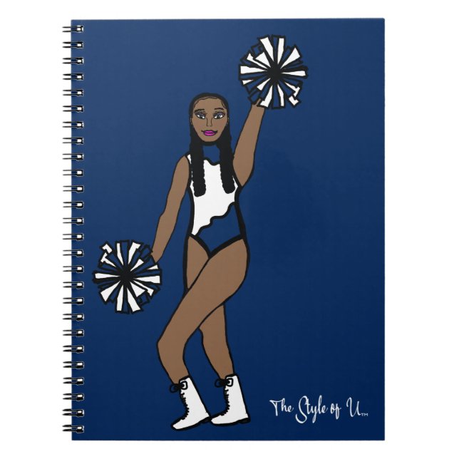 Pom Dancer White Navy Notebook P Anteckningsbok (Framsidan)