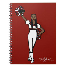 Pom Dancer White Red Accent P Anteckningsbok
