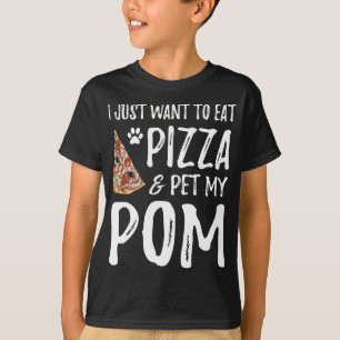 Pom Hund älskare Pizza Pommanian Hund Mamma Gift T Shirt