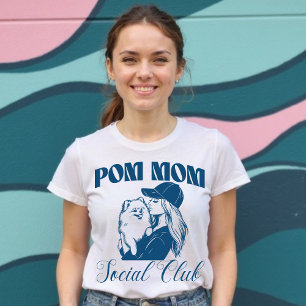 Pom Hund Mamma Klubb Kvinnor i Social T Shirt