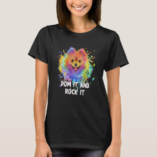 Pom IT och Sten Pommern Humor Pom Pom Hund 1 T Shirt