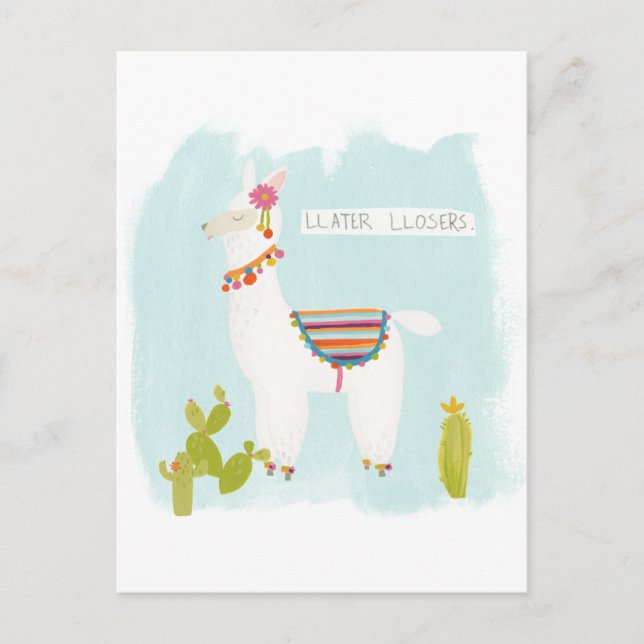 Pom Llama Rama-Llater Llosers Vykort (Framsida)