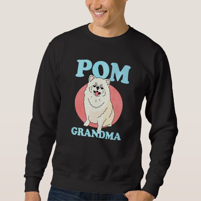 Pom Mormor Hundägare Pomeranian Lång Ärmad Tröja (Framsida)