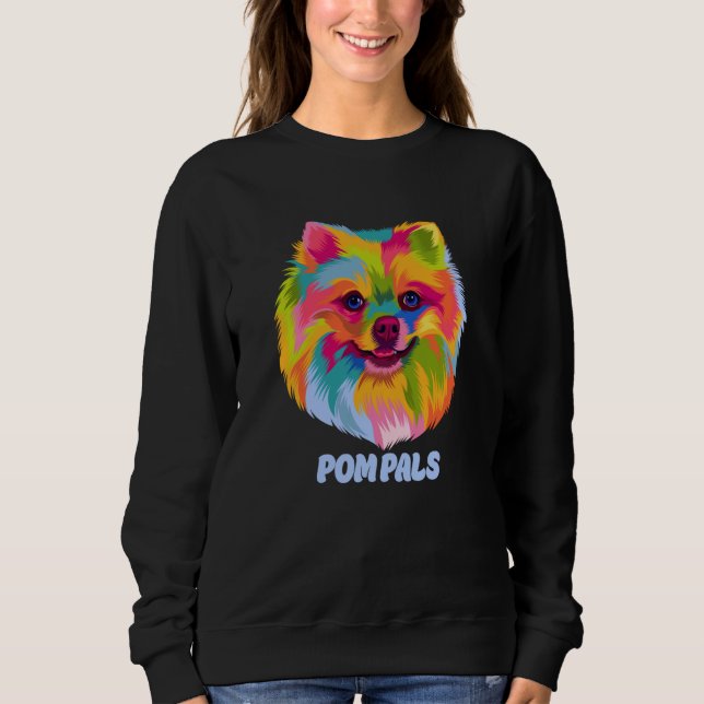 Pom Pals Pomeranian Humor Pom Pom Dog Mom Dog Dad T Shirt (Framsida)