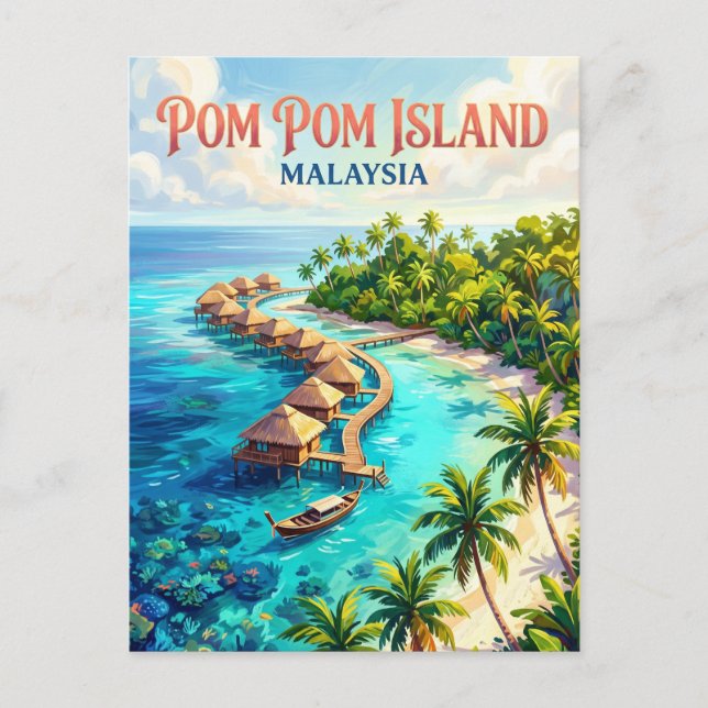 Pom Pom Island Malaysia Vykort (Framsida)