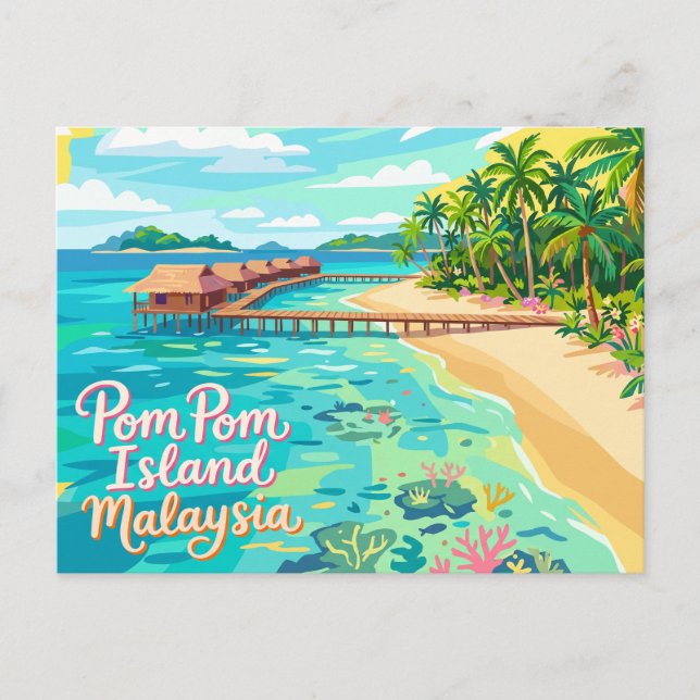 Pom Pom Island Malaysia Vykort (Framsida)