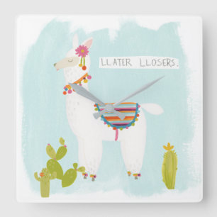 Pom Pom Llama Rama - Llater Llosers Fyrkantig Klocka