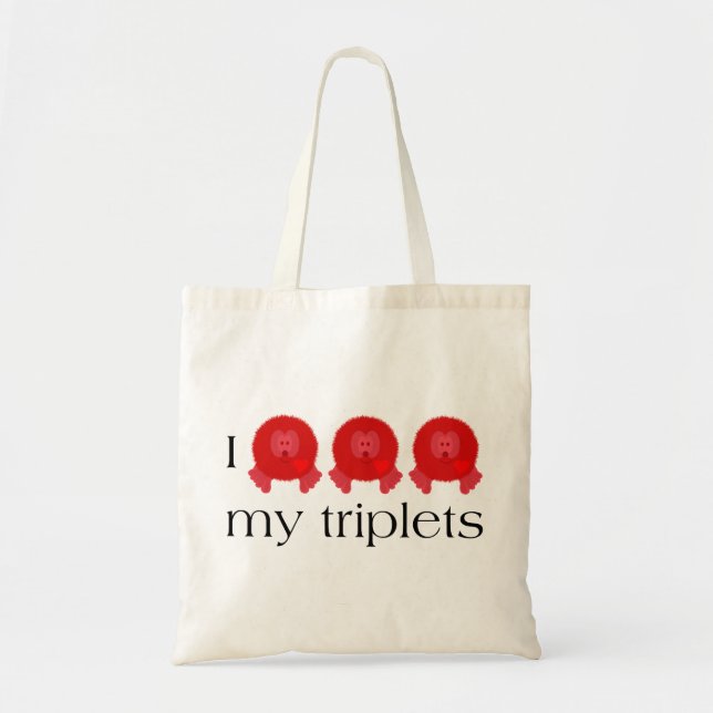 Pom Pom Triplets hänger lös Tygkasse (Framsidan)