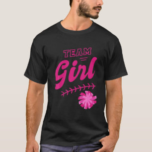 Pom Poms Team Girl Baby Gender Reveal Party T Shirt