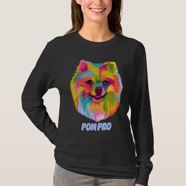 Pom Pro  Pomeranian Humor Pom Pom Animal Pun Dog T Shirt (Framsida)