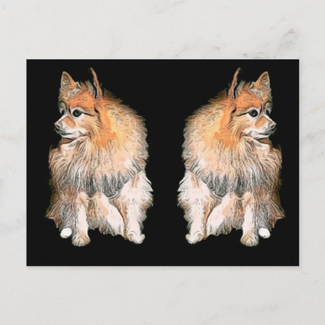 Pom som väntar på Santa #2 Helg Vykort (Framsida)