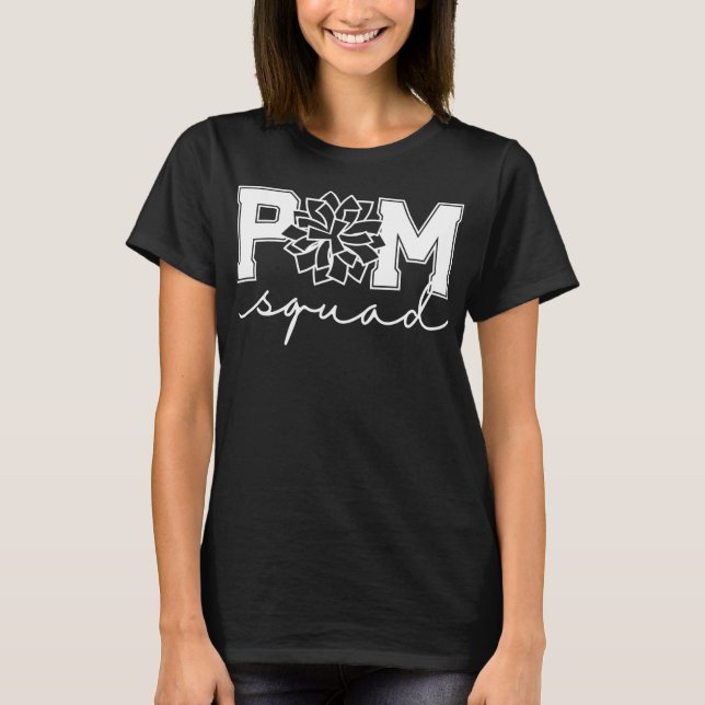 Pom Squad for Dance Cheer Spirit Squad  T Shirt (Framsida)