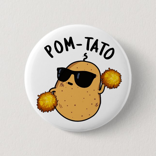 Pom-tato Funny Potato Pun Knapp (Framsida)