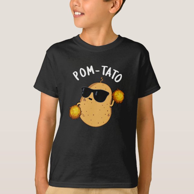 Pom-tato Funny Potato Pun Mörk BG T Shirt (Framsida)