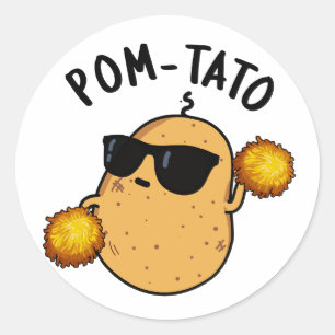 Pom-tato Funny Potato Pun Runt Klistermärke