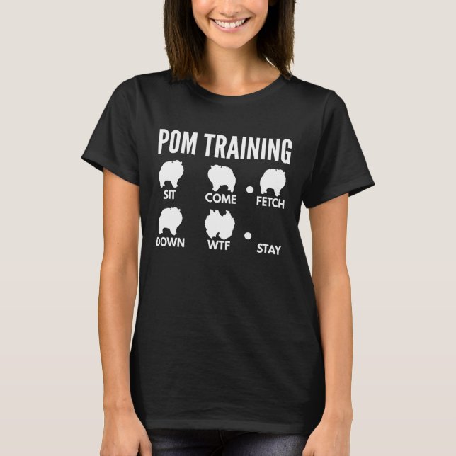 Pom Training Pommern Tricks T Shirt (Framsida)