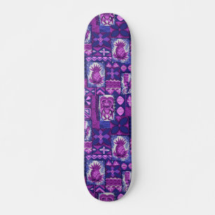 Pomaika i Tiki Hawaiian Vintage Tapa Old School Skateboard Bräda 18 Cm
