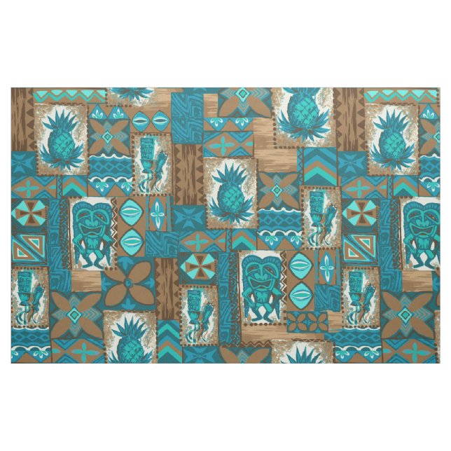 Pomaika i Tiki Hawaiian Vintage Tapa Tyg (Fat Quarter)