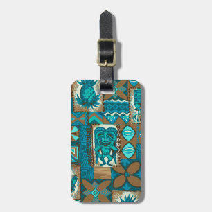 Pomaika'i Tiki hawaiansk vintageTapa Bagagebricka