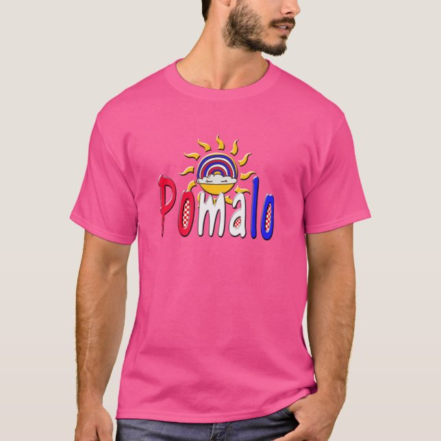 Pomalo - Kroatisk avslappning med Sol och regnbåge T Shirt (Framsida)