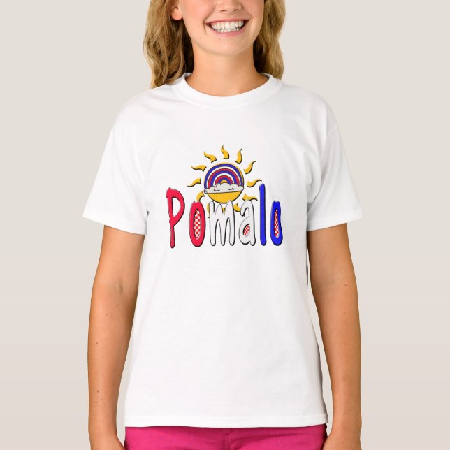Pomalo - Kroatisk avslappning med Sol och regnbåge T Shirt (Framsida)