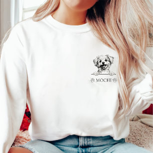 Pomapoo Hund Hand Teckning Personlig Lång Ärmad Tröja