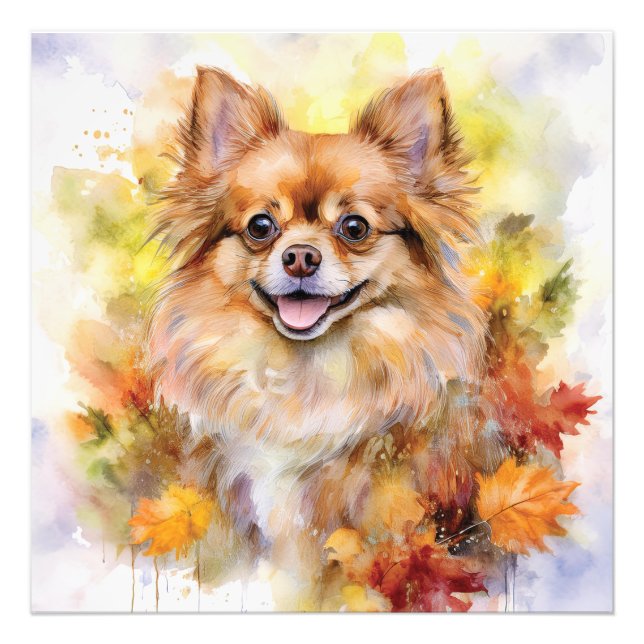 Pomchi Fall Watercolor Fototryck (Framsidan)