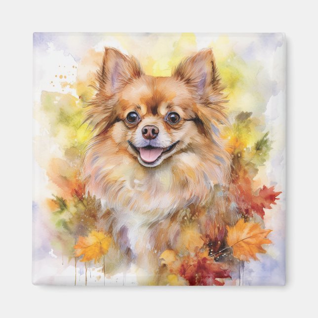 Pomchi Fall Watercolor Magnet (Framsidan)