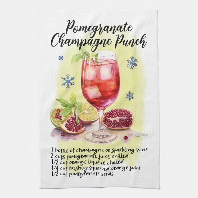 Pomegranat Champagne PunchRecipe - juldesign Kökshandduk (Vertikal)